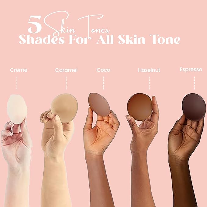 Fixwal Nipple Covers for Women, Sticky Adhesive Silicone Nipple Pasties - Reusable Pasty Nipple Covers for Women with Travel Box